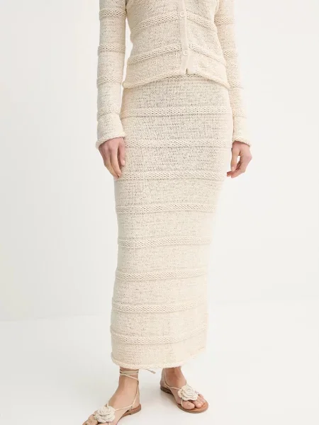 Samsoe Samsoe fustă SANETTIE maxi creion bej