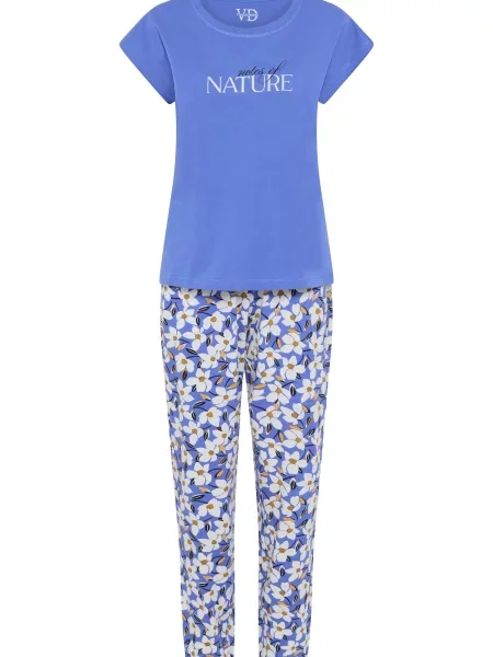VIVANCE by LASCANA Pijama bej / albastru / negru alb