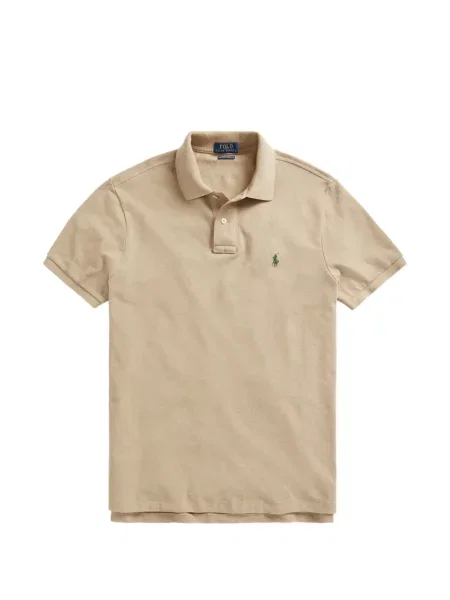 Matlasat tricou polo Polo Ralph Lauren cu decolteu rotund cu autograf roșu