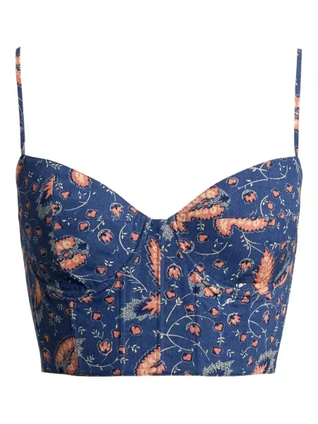 Kołnierzykowy spódnica maxi Polo Ralph Lauren w kwiatki z nadrukiem niebieska