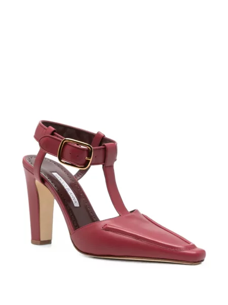 Pantofi cu toc Manolo Blahnik din piele roșu