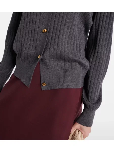 Cardigan Bottega Veneta de lână gri