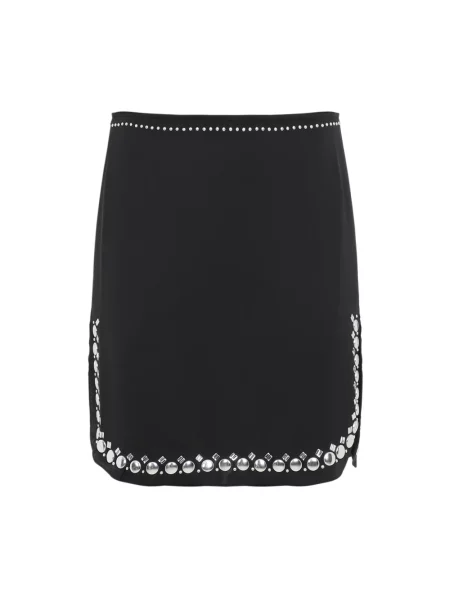 Mała mały satynowa spódnica mini Paco Rabanne czarna