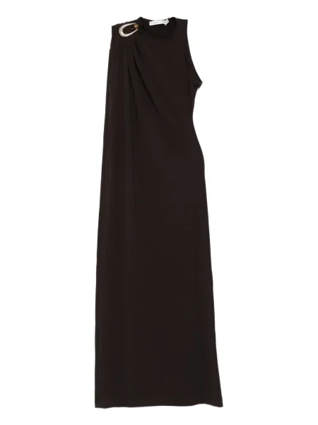 Rochie maxi Christopher Esber drapată de costum maro