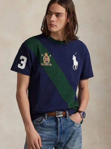Тениска Polo Ralph Lauren с апликация тъмносиньо