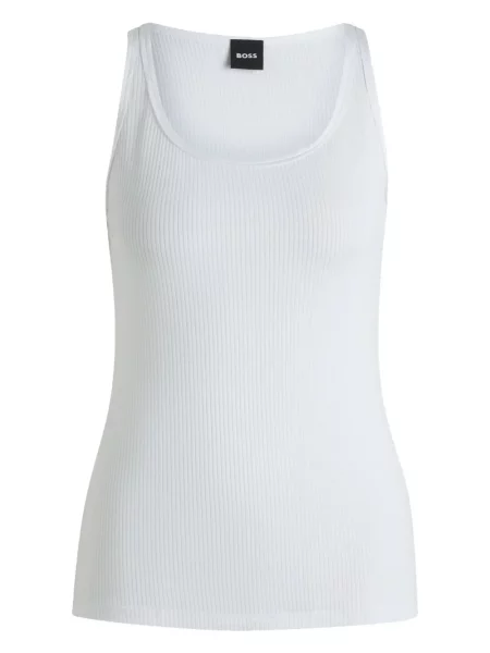 Оребрен топ Boss бяло