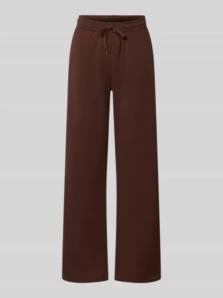 Spodnie dresowe o kroju wide fit z mieszanki bawełny model Iconic' Gina Tricot