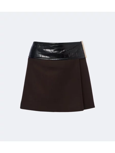 Fustă Sportmax de lână plic maro