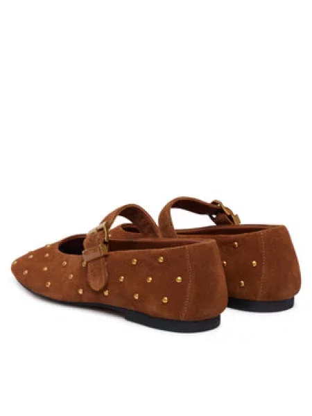 Tommy Hilfiger Balerinke Th Buckle Suede Stud Ballerina rjava