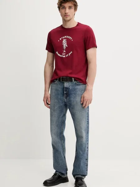 Футболка Fiorucci Burgundy Dreaming of You Regular Fit T-Shirt з принтом бордовий