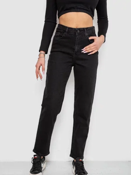 Джинси мом Ager бавовна/еластан чорний