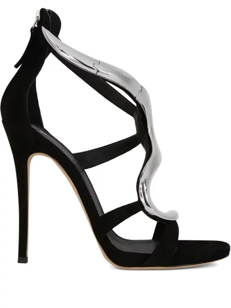 Sandale Giuseppe Zanotti cu model piele de șarpe negru