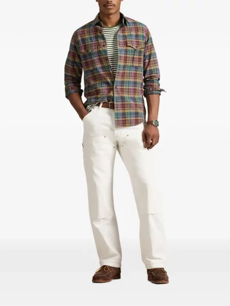 Czapka z daszkiem Polo Ralph Lauren w kratkę z twillu biznesowa niebieska