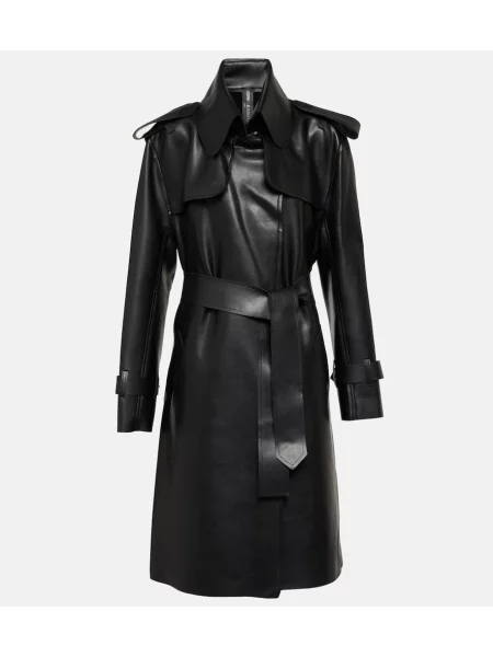 Trencz Norma Kamali skórzany czarny