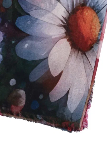 Fular D'aniello cu perle cu model floral negru