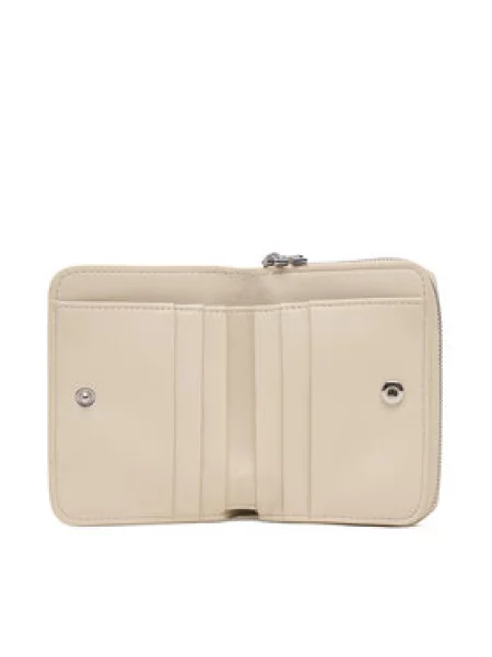 Calvin Klein Pénztárca Ck Medium Flap Zip Around Krém