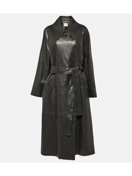 Trencz Khaite skórzany czarny