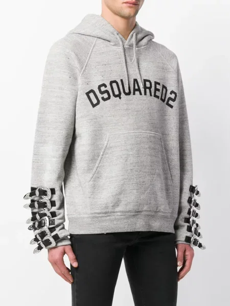 Hanorac cu glugă Dsquared2 cu imagine gri