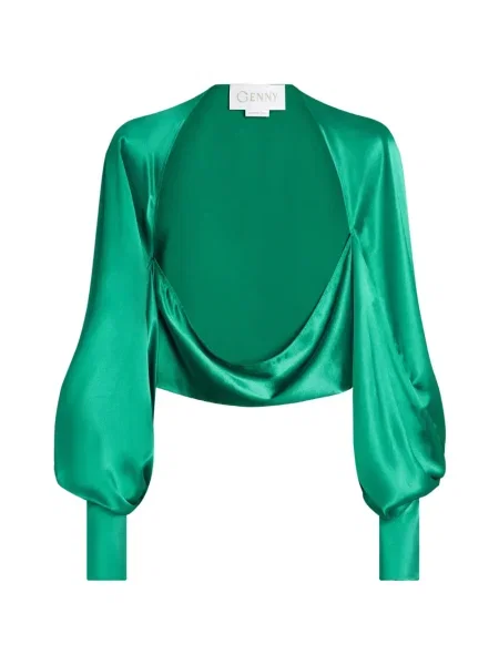Geacă Genny cu mâneci balon verde
