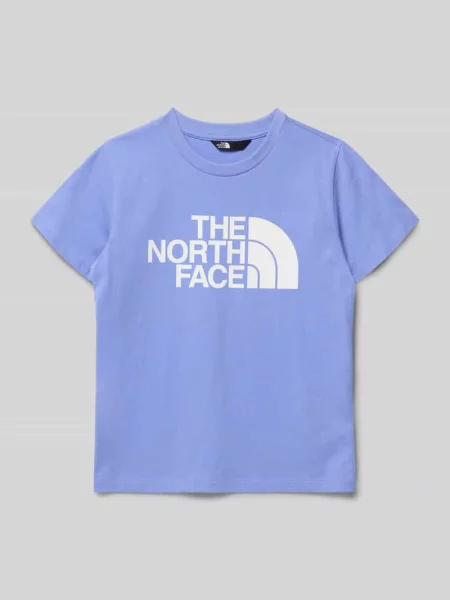 Koszulka z nadrukiem logo krój regular fit The North Face błękitna