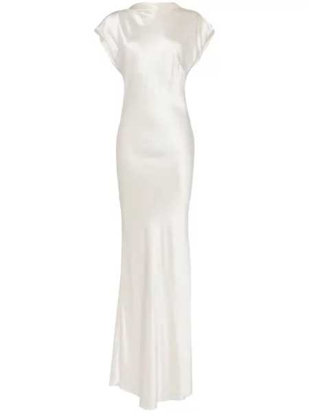 Jedwabna sukienka bez rękawów Michelle Mason bez rękawów garniturowa biała