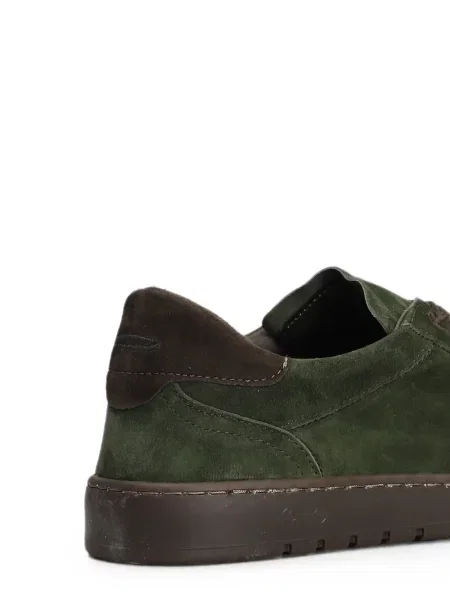 Sneakerși Piumha Studio din piele de căprioară verde