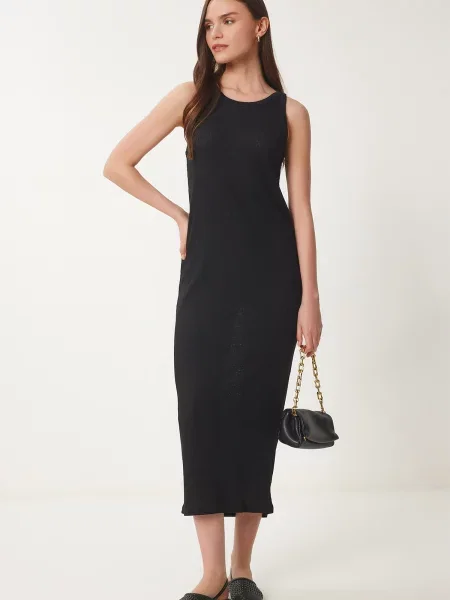 Happiness İstanbul Rochie tricotat negru
