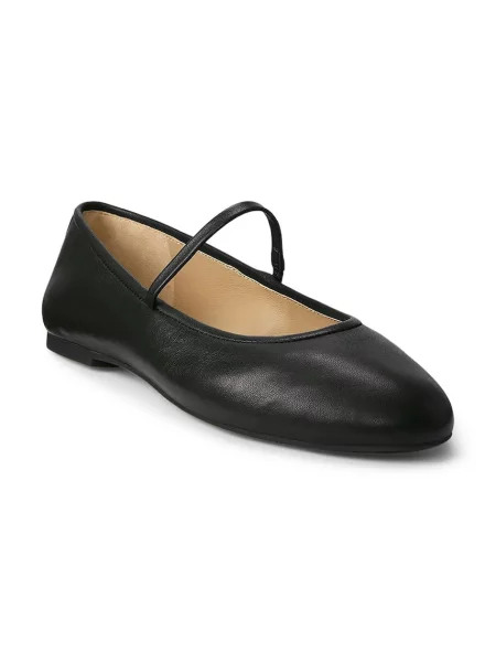 Kožené balerínky Lauren Ralph Lauren Jayna Mj čierna