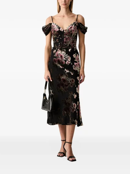 Rochie midi Luisa Spagnoli cu model floral cu imagine negru