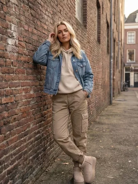 Škornji za sneg Boto iz semiša bež