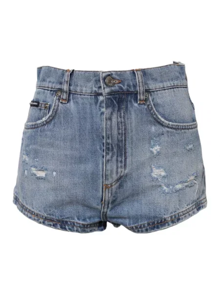 Szorty jeansowe Dolce And Gabbana z wysoką talią niebieskie
