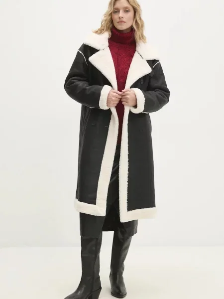 Палто Answear Lab преходен модел черно