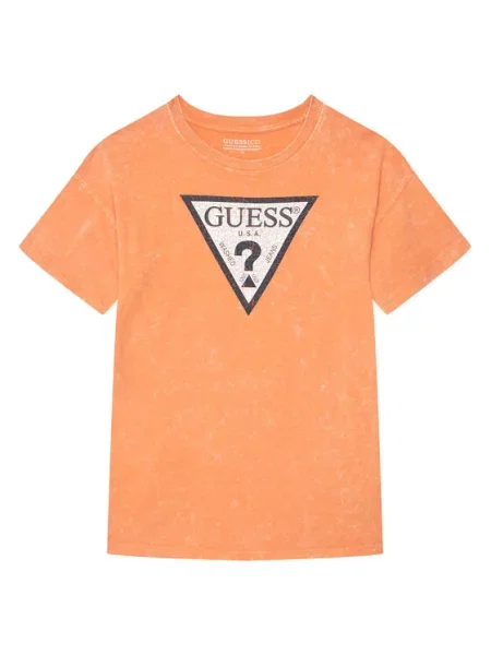 Guess T-Shirt Relaxed Fit πορτοκαλί