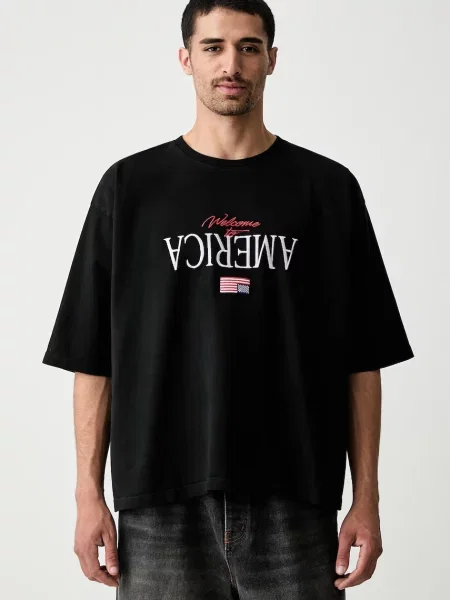 Willy Chavarria WELCOME TO AMERICA tricou din pentru bărbați