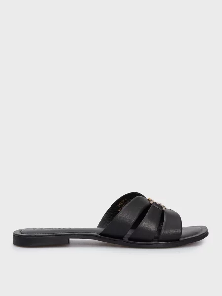 Шкіряні шльопанці Mexx чорні