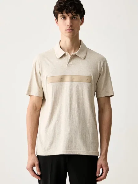 Tricou polo Hugo bej