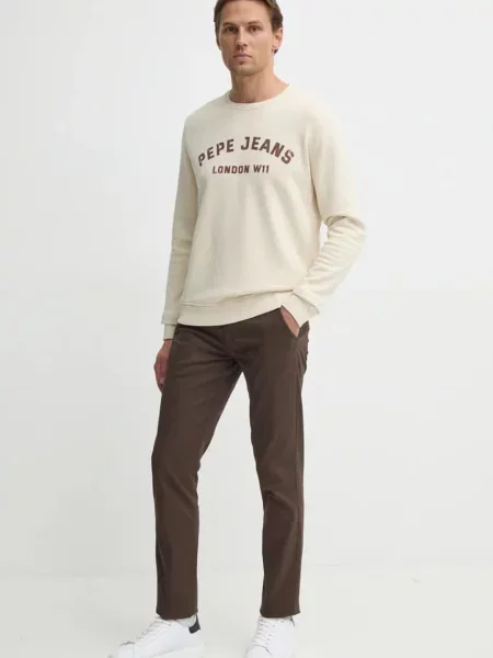 Кофта Pepe Jeans ALDRIDGE CREW з принтом бежевий