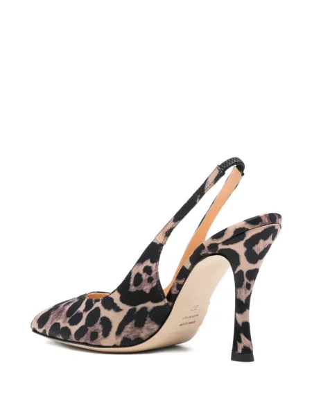 Sandale Chantal cu imagine cu model leopard slingback maro