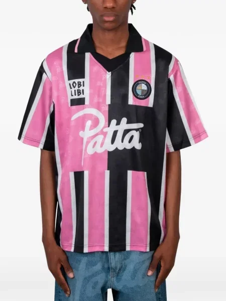 Tricou Patta cu dungi roz