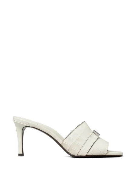 Papuci tip mules Tory Burch skinny fit alb
