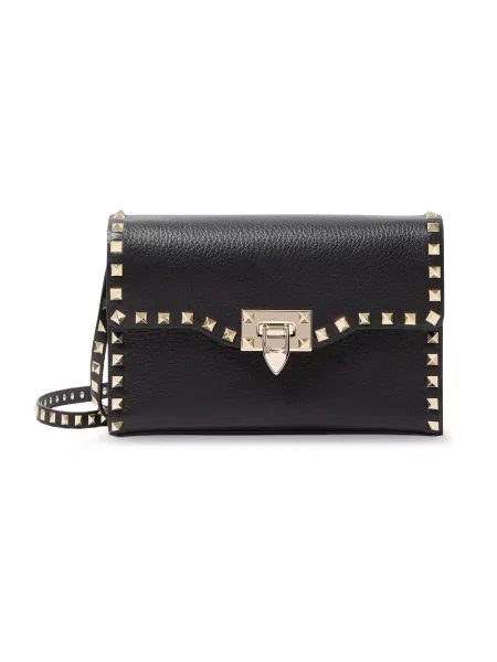 Mała torebka skórzana Valentino Garavani skórzana czarna