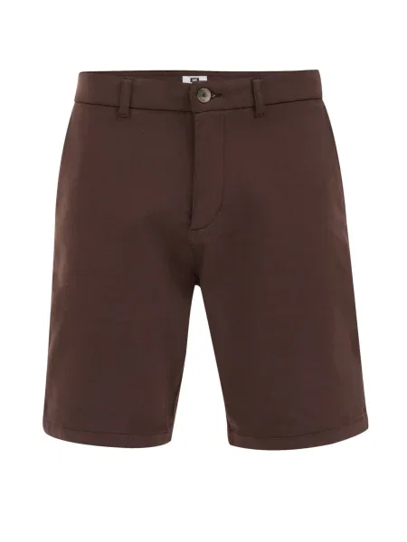WE Fashion Chino kalhoty tmavě hnědá