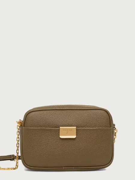 Patrizia Pepe geantă crossbody pentru femei din piele verde