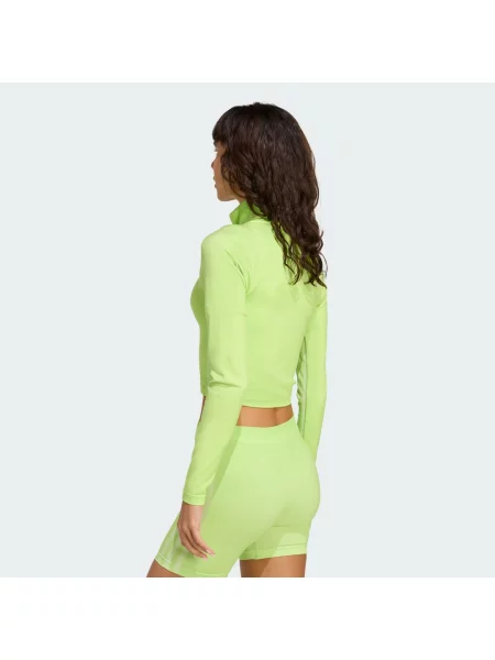 Bezešvá bunda Adidas zelená