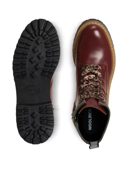 Botine Woolrich din piele roșu