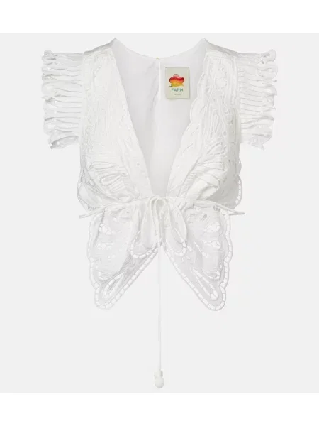 Top Farm Rio cu broderie alb