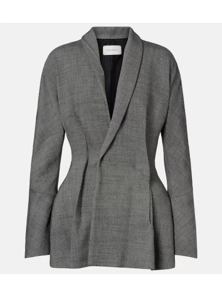 Sacou Magda Butrym de lână drapate gri