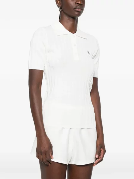 Πλεκτό polo Sporty & Rich λευκό