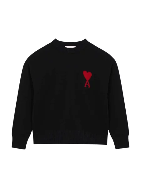 Sweter Ami Paris wełniany czarny
