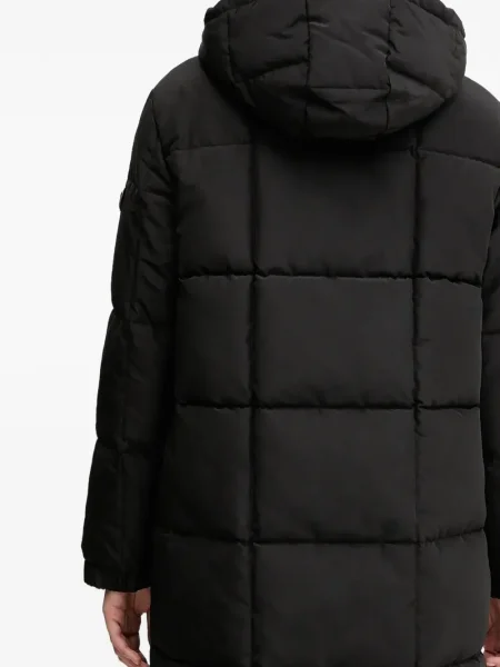 Paltas Ea7 Emporio Armani su gobtuvu juoda